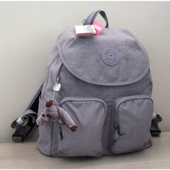 Kipling KI0365-0KG Women's Sz Medium Dove Gray Fiona Nylon Backpack - Picture 1 of 10